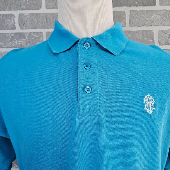 SouthPole Polo Shirt Men's Size XL Turquoise Blue Y2K Hip Hop Preppy Golf Casual - Picture 4 of 11